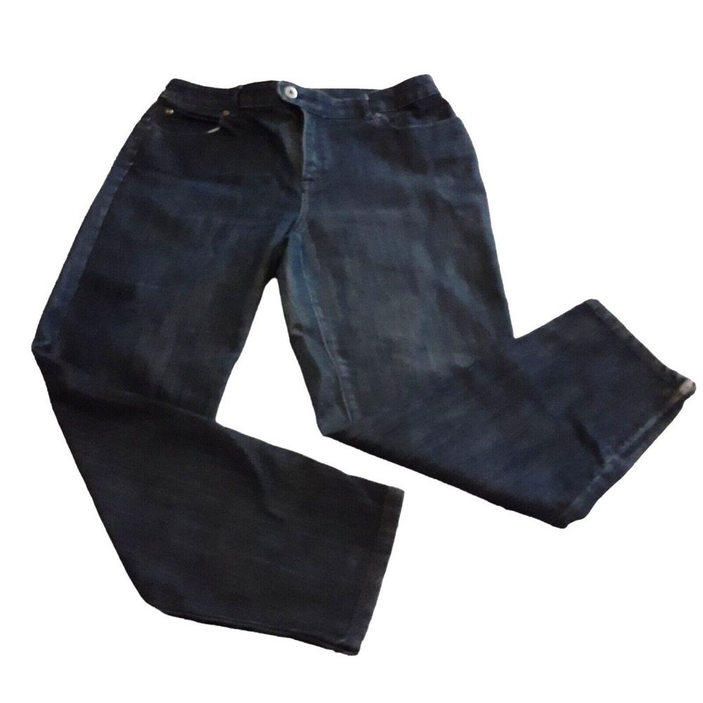 Chicos Platinum Womens Denim Jeans 5 pocket Straight Leg Size 2 Spring Summer - Picture 6 of 14